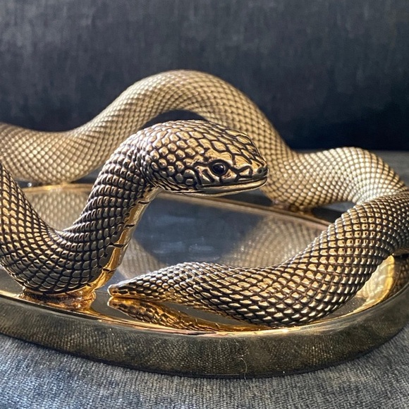 🐍 Bath & Body Works Gold Mirror Snake Body Care Vanity Decor Tray BRAND NEW 🐍 - Picture 11 of 12